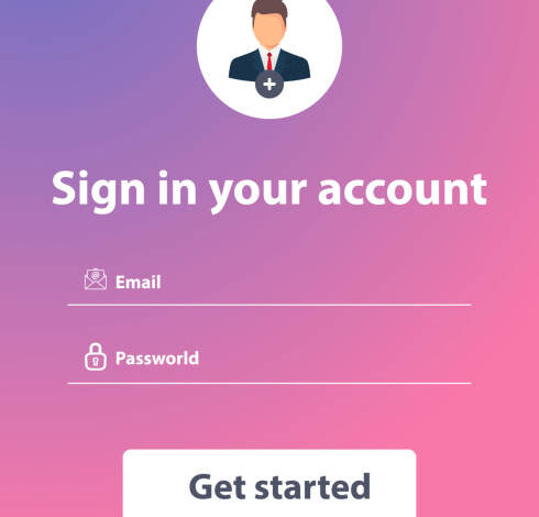 User interface template. Sign in and sign up form page. Web Template and Elements for site form of login to account. Web elements. UX. Sign up form